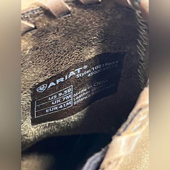 Ariat Women's Tan Brown Leather Wedge Ankle Boots Size 9.5 - Picture 9 of 14